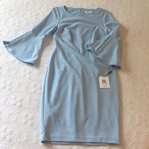 Bell Sleeve Dress with faux pearl accents